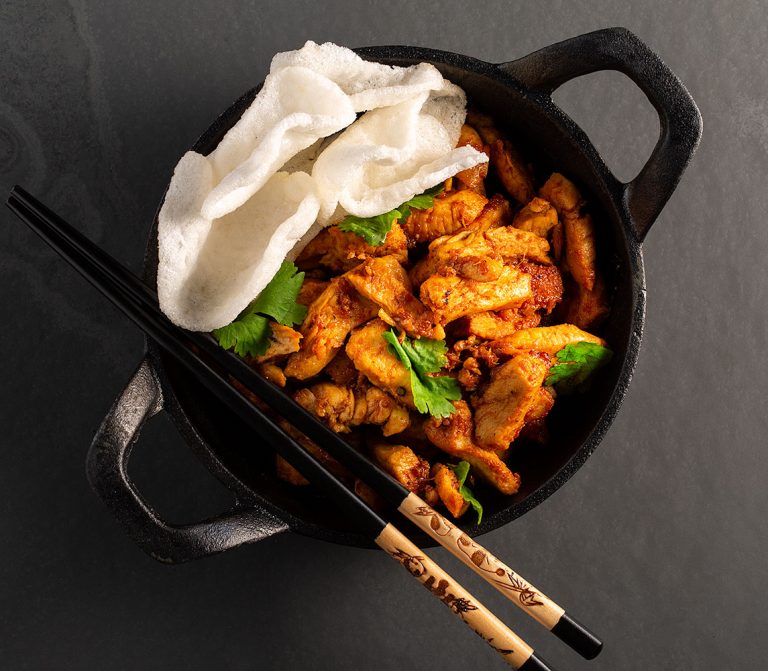 Stir fry and chopsticks