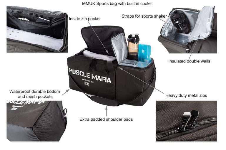 Sports bag on white background